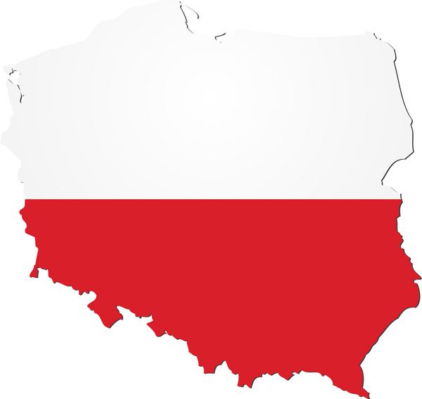 نقشه لهستان با پرچم ملی