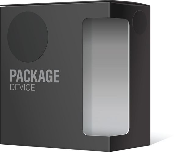 جعبه مقوایی بسته بندی واقعی سیاه با پنجره