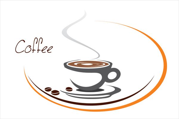 قهوه داغ کافه تریا نماد طراحی لوگوی تجاری