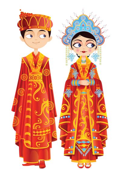 زوج عروس چینی