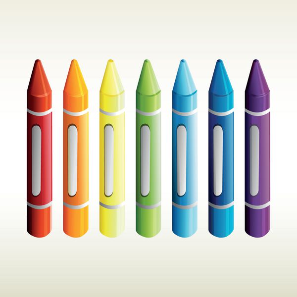 هفت مداد رنگی در رنگ های مختلف