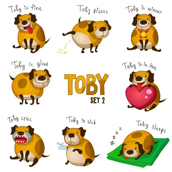 توبی سگ کارتونی زیبا مجموعه 2