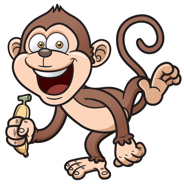 وکتور از میمون کارتونی با موز