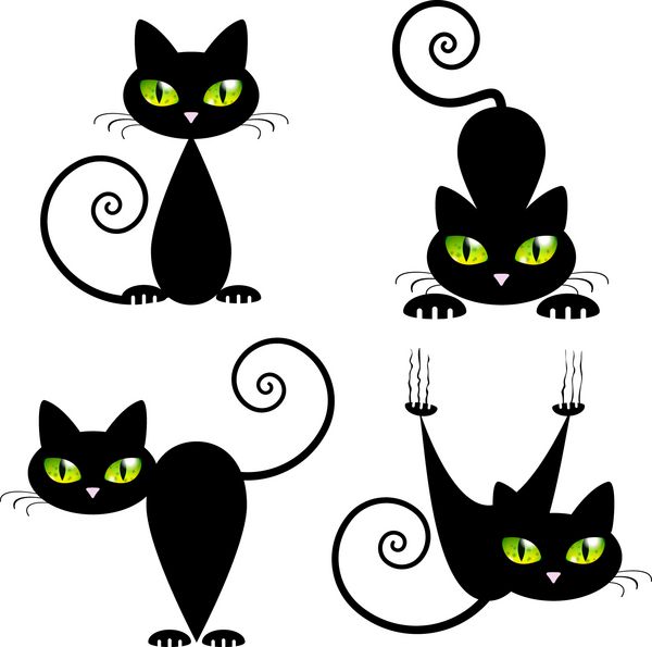 گربه سیاه با چشمان سبز