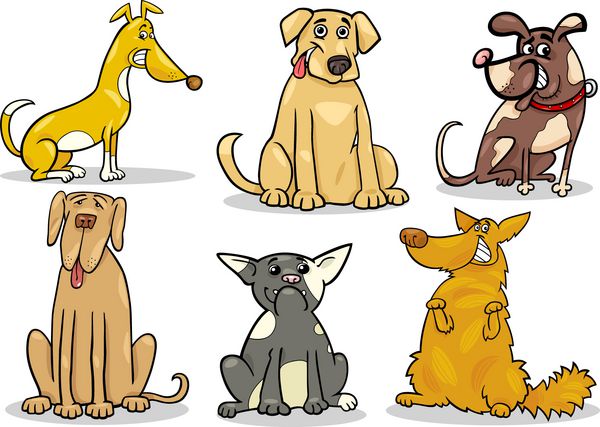 تصویر کارتونی مجموعه سگ های ناز