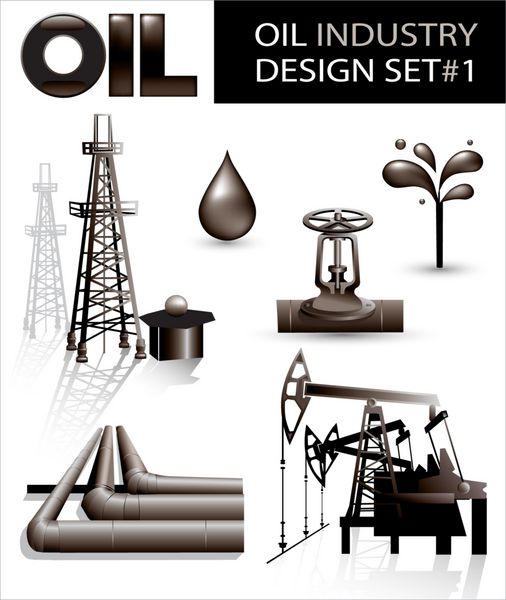 مجموعه طراحی تصاویر وکتور صنعت نفت 1