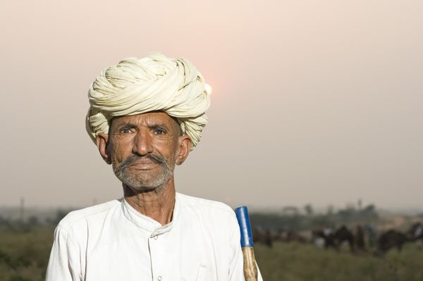 کشاورز عمامه لباس راجستان روستایی هند