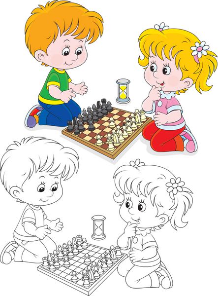 کودکان شطرنج بازی می کنند