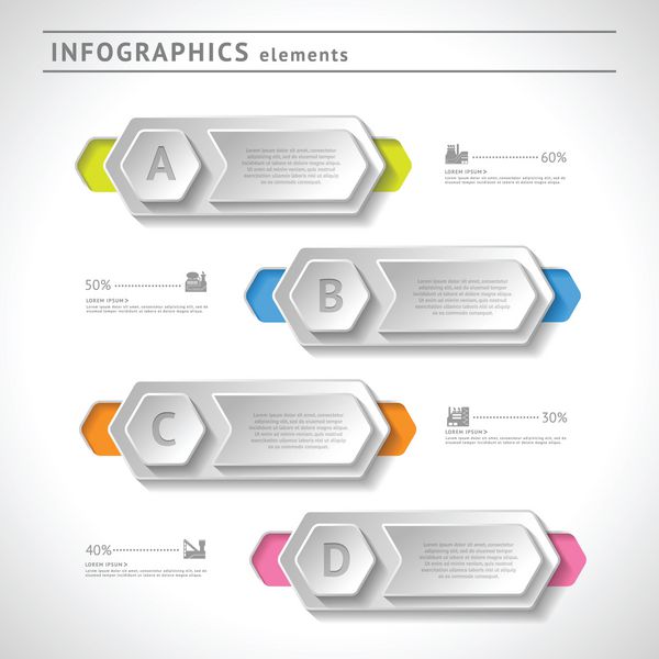 عناصر اینفوگرافیک کسب و کار قالب طراحی مدرن