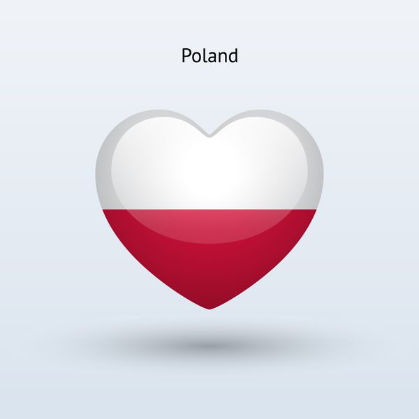 نماد عشق لهستان نماد پرچم قلب