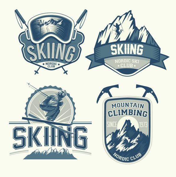 مجموعه ای از نشان های اسکی نوردیک و کوهنوردی