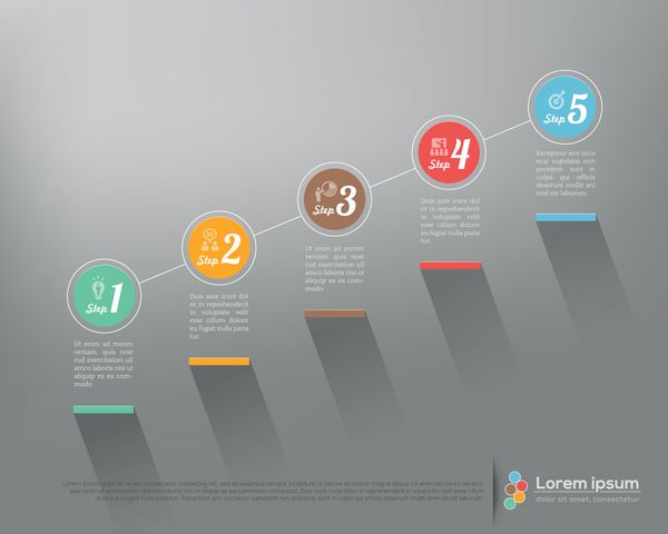 الگوی طراحی وکتور گام به گام اینفوگرافیک کسب و کار مدرن