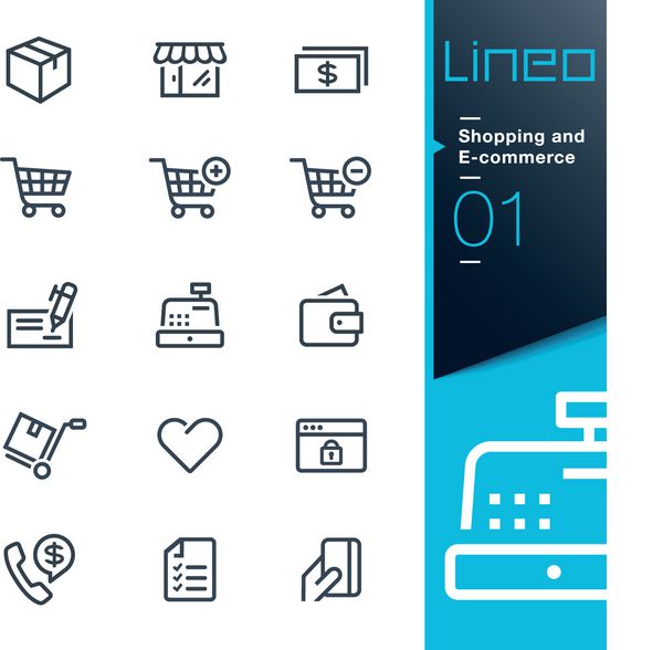 lineo - نمادهای طرح کلی خرید و تجارت الکترونیک