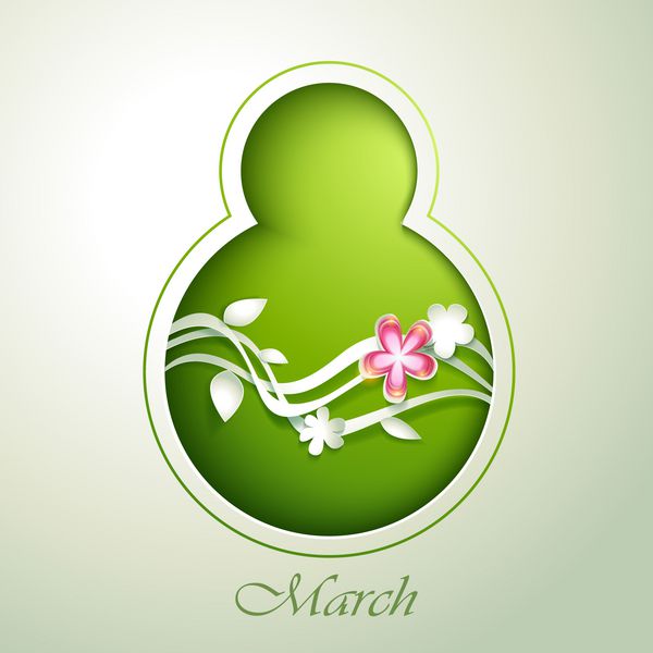 کارت دعوت قالب گل های بهاری 8 مارس