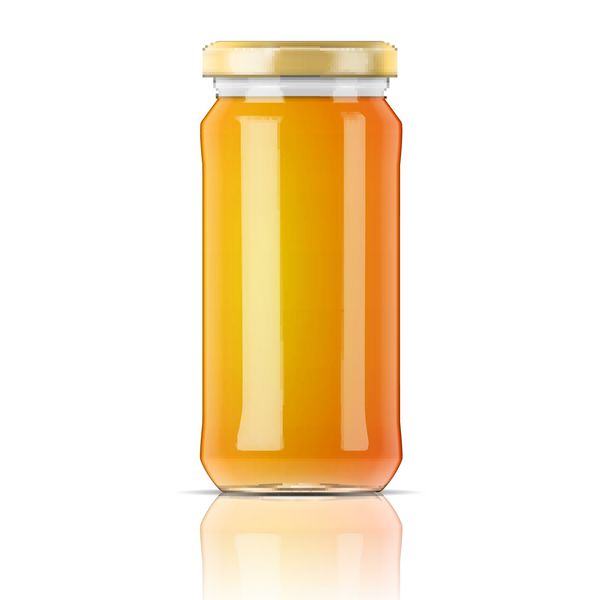 ظرف شیشه ای با عسل