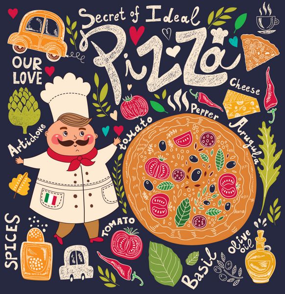 منوی طراحی پیتزا با سرآشپز