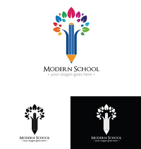 الگوی لوگوی مدرسه مدرن