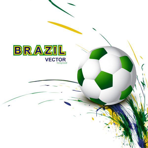 مفهوم پرچم زیبای برزیل کارت موج گرانج پس زمینه فوتبال