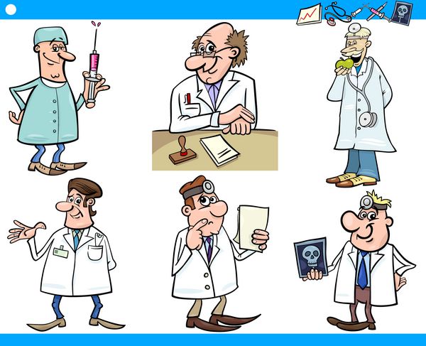 مجموعه شخصیت های کادر پزشکی کارتونی