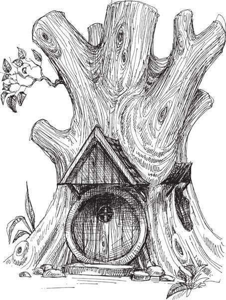 خانه کوچک در طرح توخالی درختی