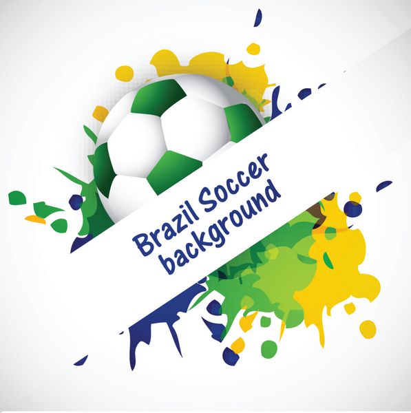 توپ زیبای فوتبال با رنگ های برزیلی اسپلش گرانج پس زمینه