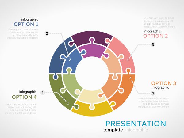 الگوی اینفوگرافیک مفهومی ارائه با دایره
