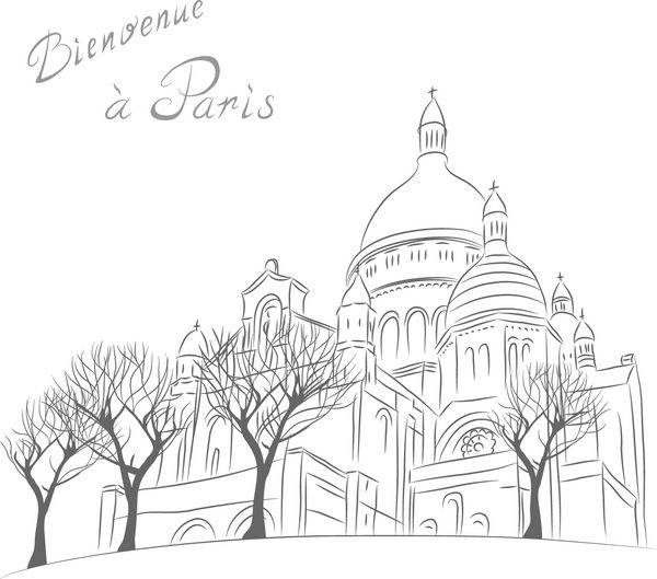 طرح وکتور منظره شهری با ساکر کور در پاریس