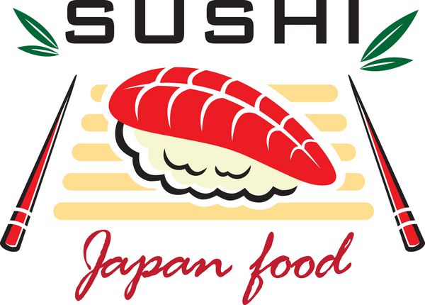 نشان غذاهای دریایی سوشی ژاپنی