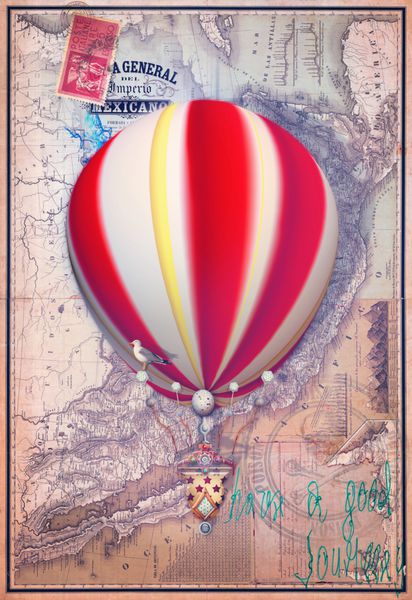 نقشه قدیمی با montgolfier قرمز