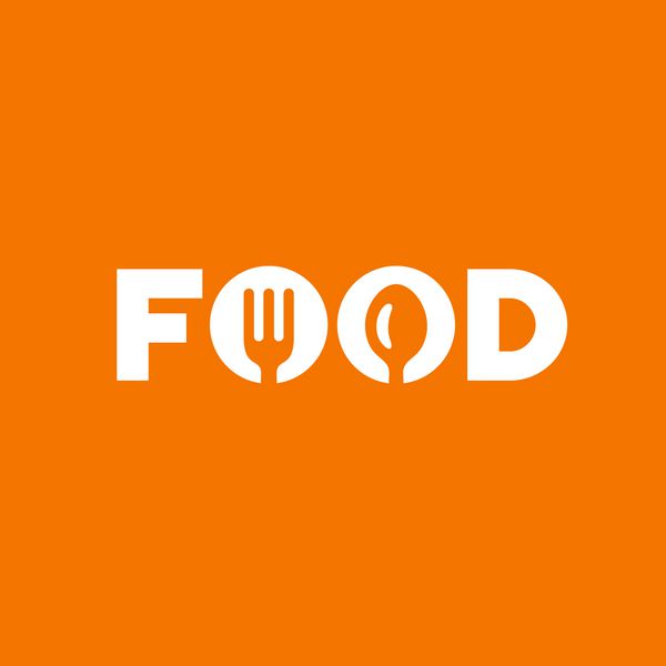 الگوی طراحی نماد لوگو علامت غذا با قاشق و چنگال