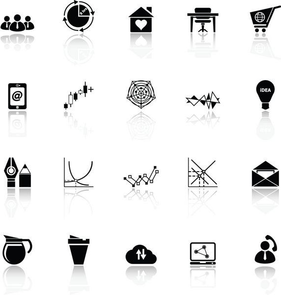 نمادهای سازمان virt با بازتاب در پس زمینه سفید