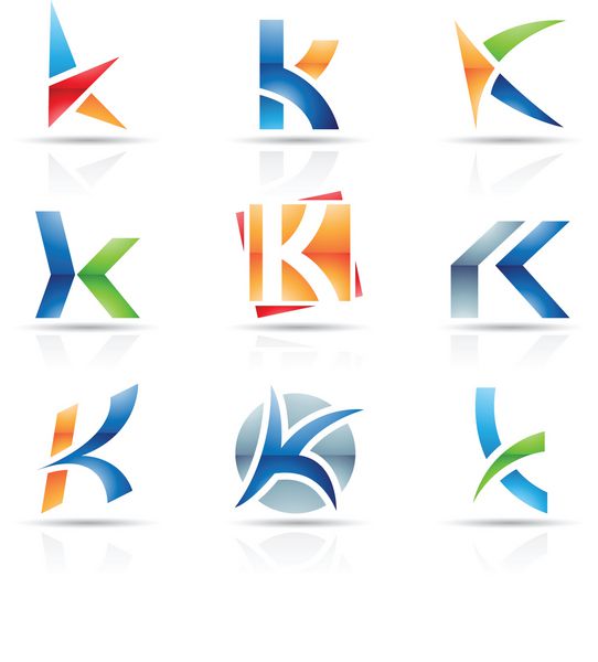 وکتور از نمادهای انتزاعی بر اساس حرف k