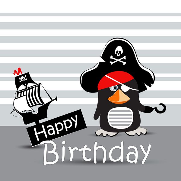کارت تولدت مبارک پنگوئن دزد دریایی خنده دار