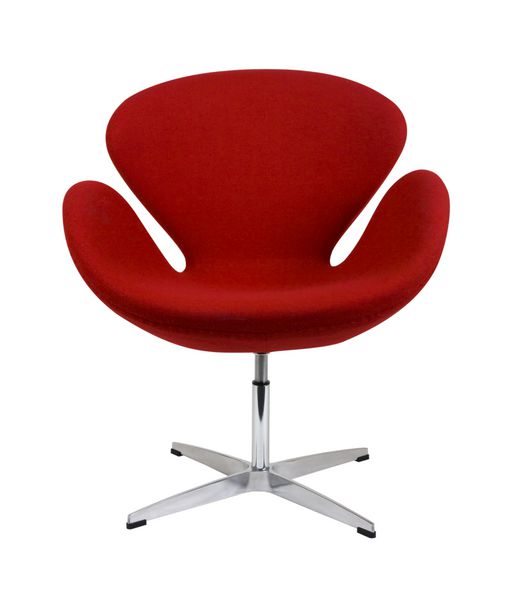 صندلی مدرن از جنس فلز و پارچه قرمز