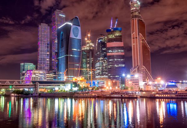 شهر مسکو در شب
