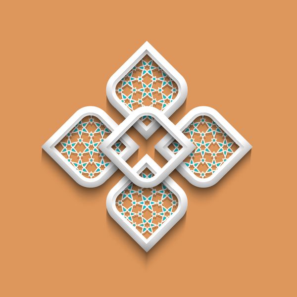 الگوی سه بعدی زیبا به سبک عربی وکتور