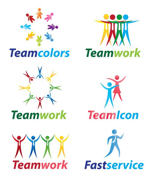 نمادهای کار تیمی با افراد در وکتور از وحدت