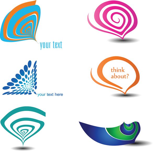 مجموعه ای از آیکون های کسب و کار حباب های گفتار طرح های لوگوی شرکت