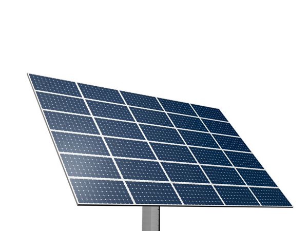 سیستم پنل خورشیدی برای انرژی سبز جایگزین جدا شده در پس زمینه سفید