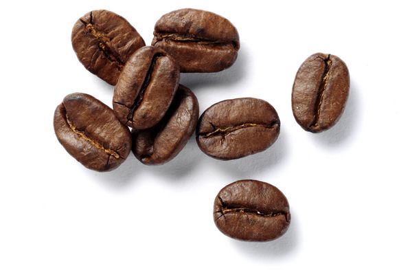 دانه های قهوه جدا شده
