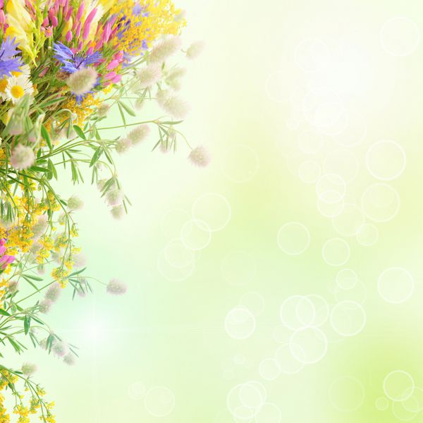 دسته گل تابستانی با بوکه و کپی sp پس زمینه گل