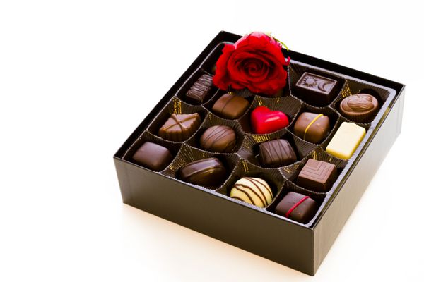 انواع شکلات لذیذ در یک جعبه