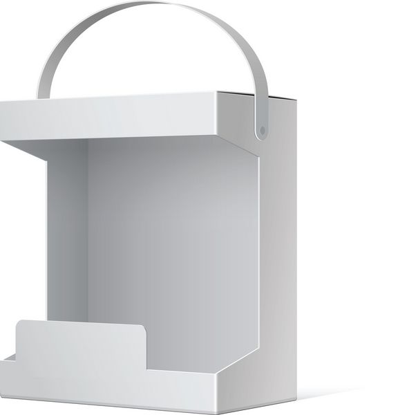 جعبه مقوایی بسته واقعی سفید با پنجره وکتور