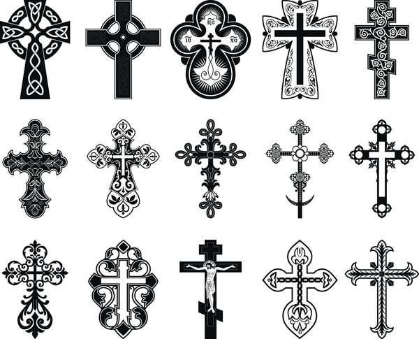 مجموعه ای از صلیب ها وکتور