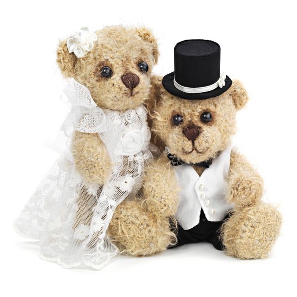 زوج عروسی خرس عروسکی