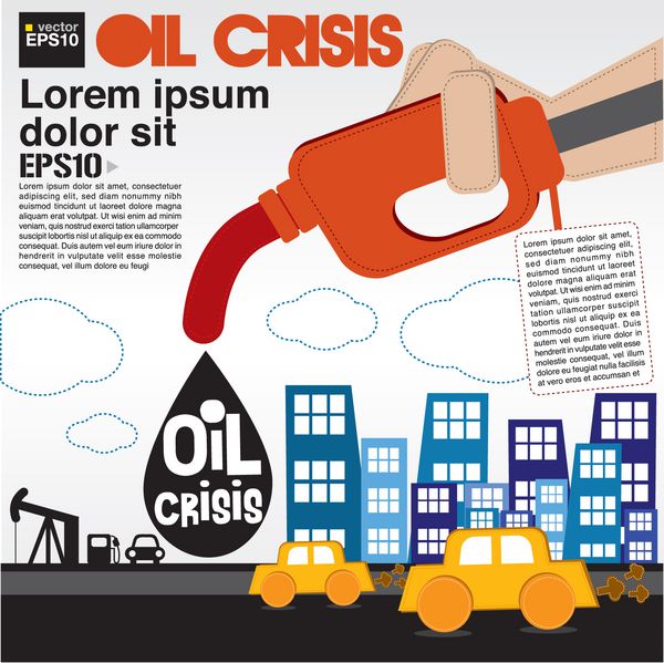 وکتور مفهومی تصویرسازی بحران نفت