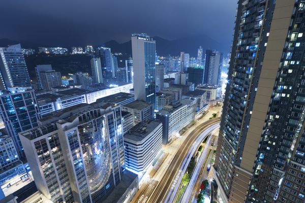 شهر هنگ کنگ در شب