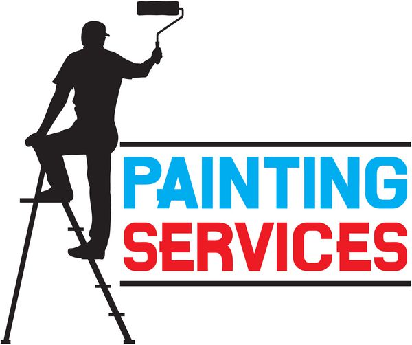 طراحی خدمات نقاشی - تصویر مردی که دیوار را نقاشی می کند نقاشی نقاش با نردبان سیلوئت یک نقاش نماد خدمات نقاشی