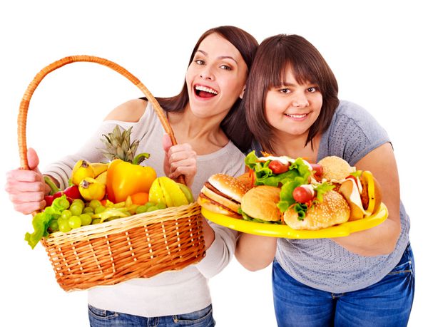 انتخاب زنان بین میوه و همبرگر جدا شده