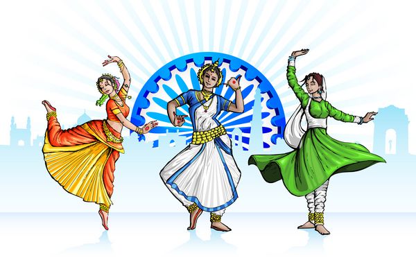 تصویری از اجرای کلاسیک هندی در لباس سه رنگ